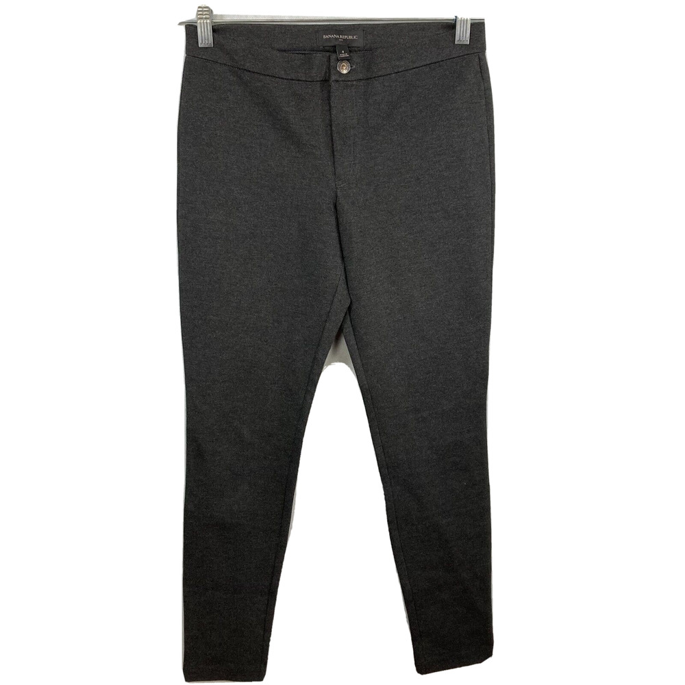 Banana Republic Pants Womens Sz 4 Gray Ponte Knit Mid Rise Skinny Stretch